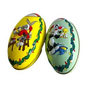 Vintage Russell Stover Looney Tunes Ornaments Bugs Bunny Sylvester Set of 2